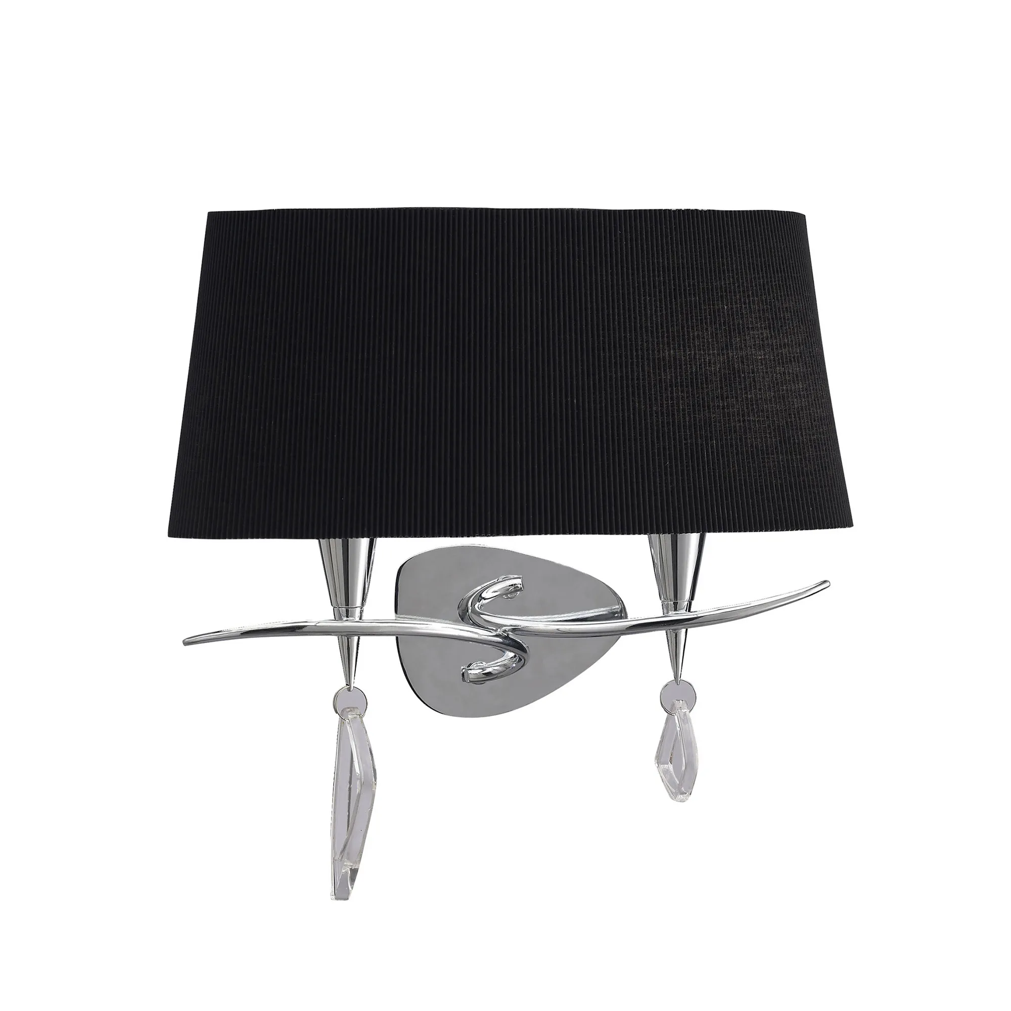 Mara Polished Chrome-Black Wall Lights Mantra Armed Wall Lights Mara Polished Chrome-Black Wall Lights Mantra Armed Wall Lights